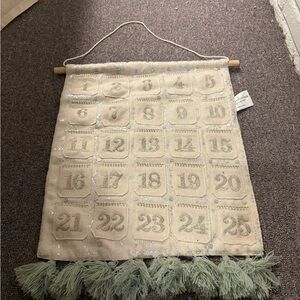 New Cream and Green Advent Pocket Calendar